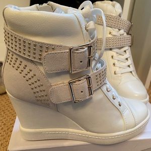 White High Top Verratti Wedge Sneakers - US 6.5